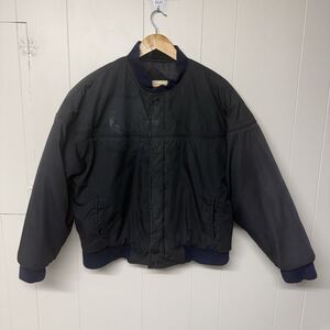 Vintage Original Windbreaker Jacket Bomber Style Full Zip Heavy Black Men M GUC*